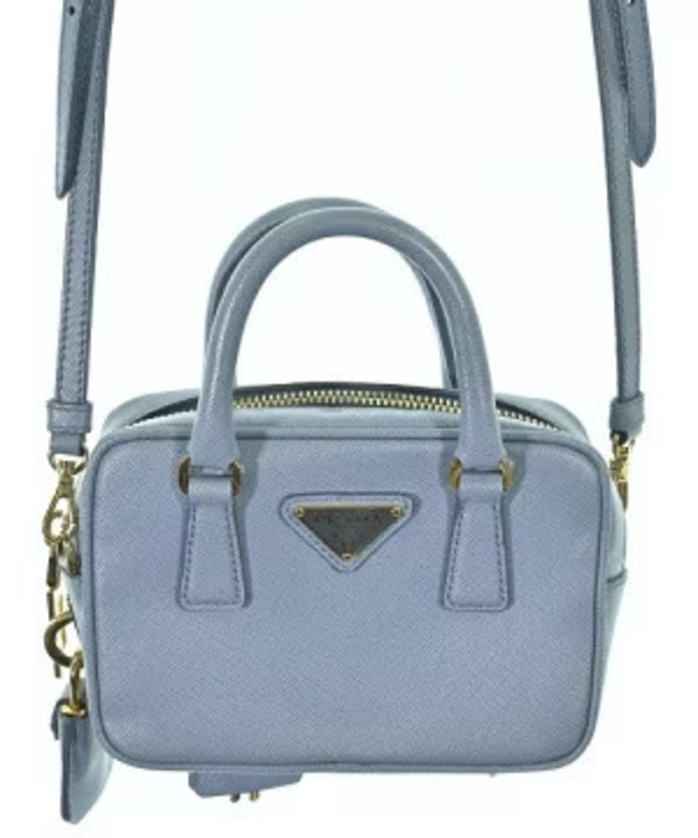 Prada blue Saffiano Lux crossbody bauletto bag